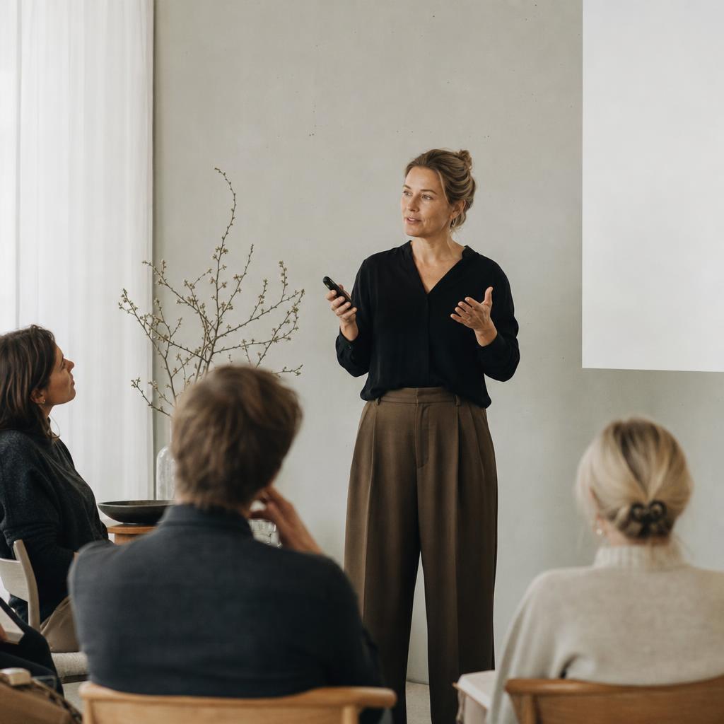 Konsult som håller en workshop för en grupp